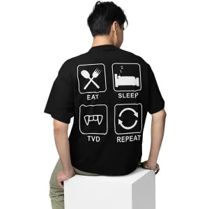 The Vampire Diaries Oversized T shirt - Eat Sleep TVD Repeat