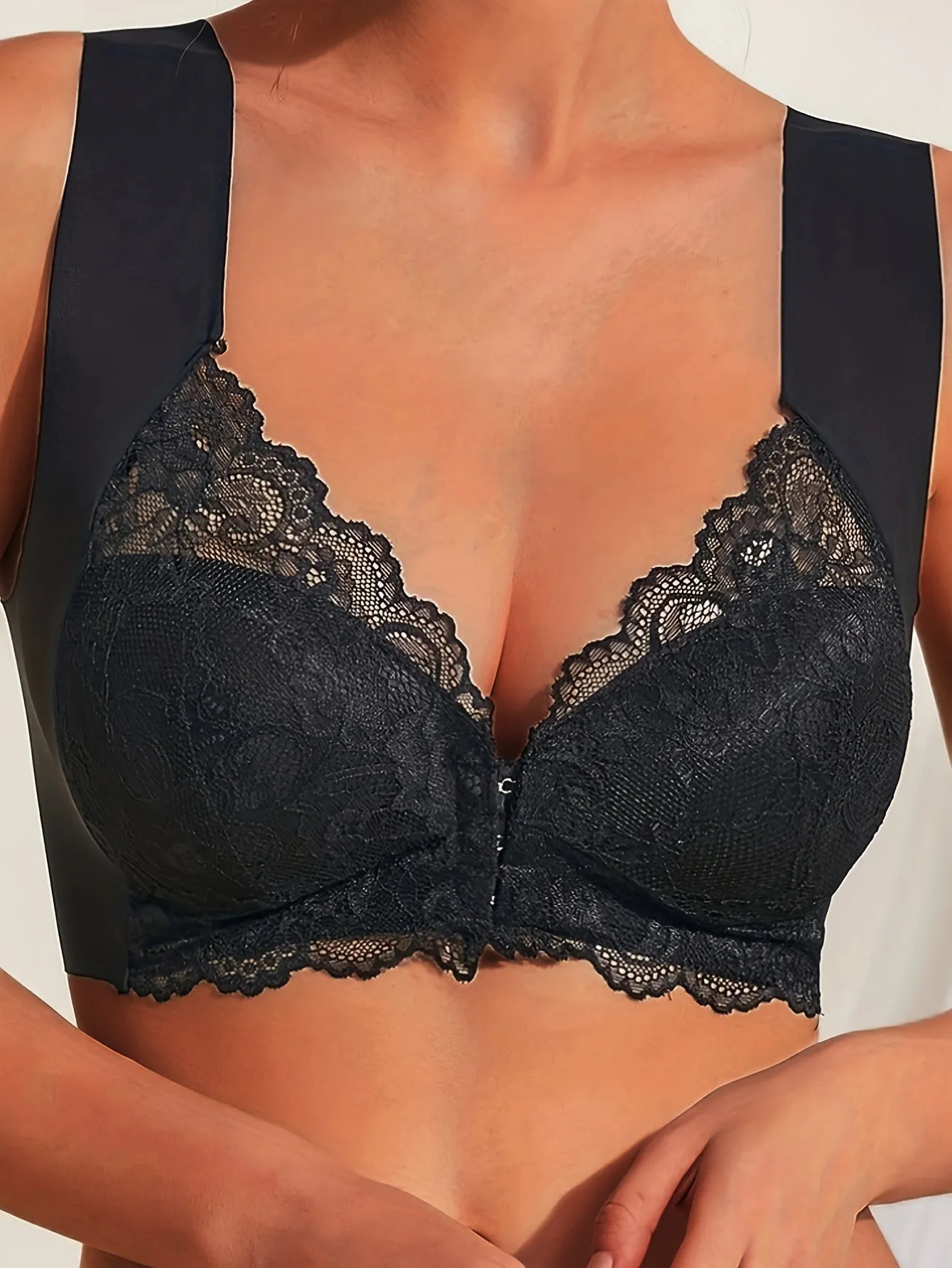 Ultimate Comfort  Support Front Closing Bra with Lace