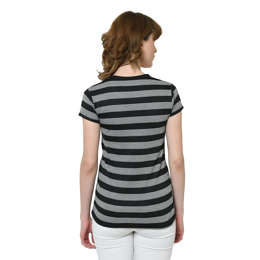 Vimal Jonney Black Half Sleeve T-shirt For Women's