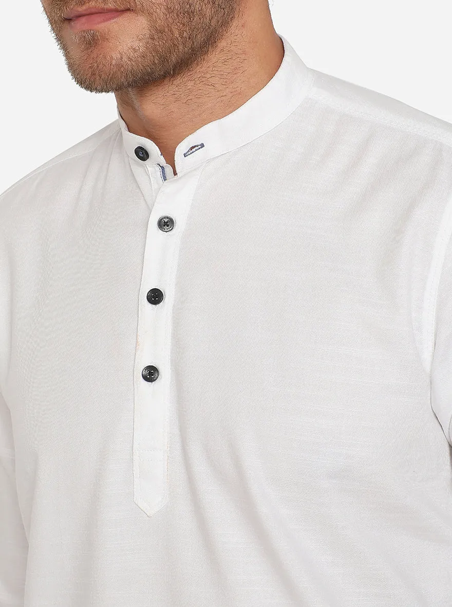 White Solid Slim Fit Semi Casual Shirt | JadeBlue